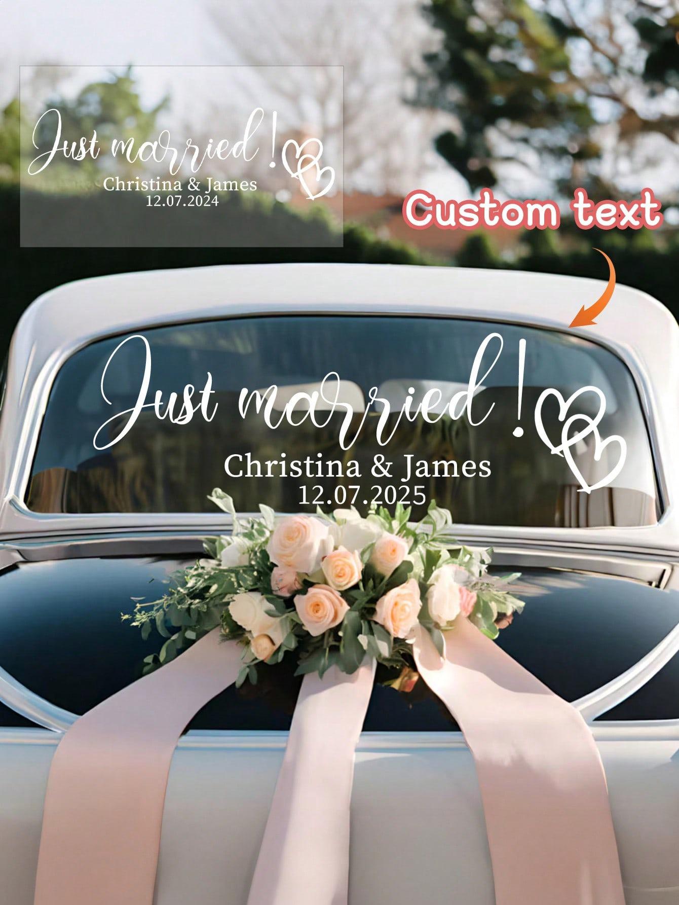 Personalized Wedding Car Stickers Decor